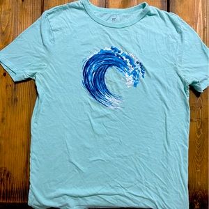 Gap Boys XXL aqua colored wave T-shirt